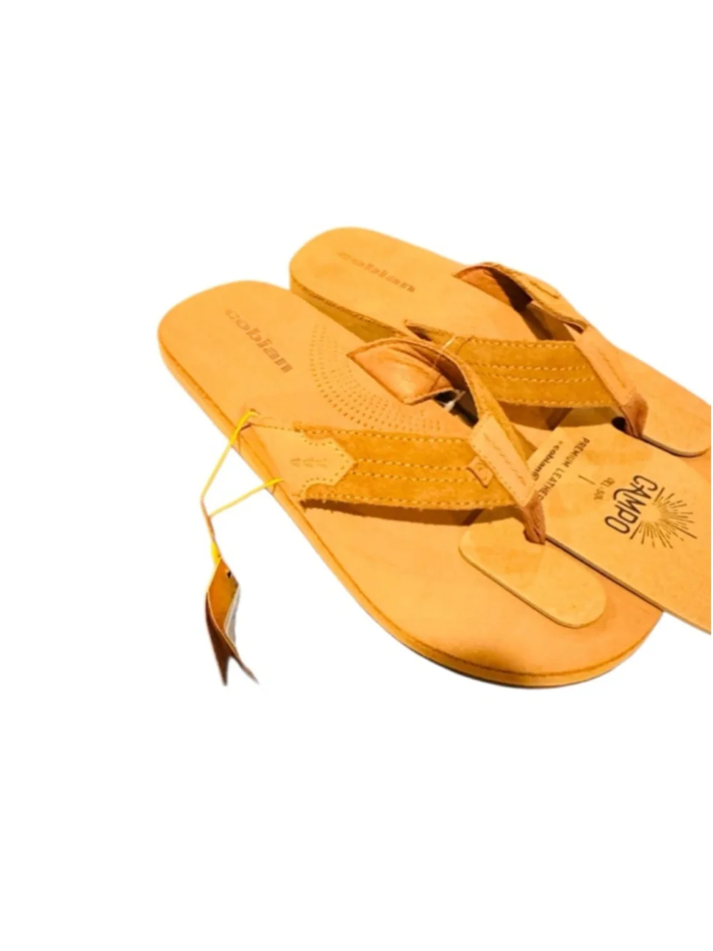 Men's Cobian Lazo Tan Leather Flip-Flops Size 12
